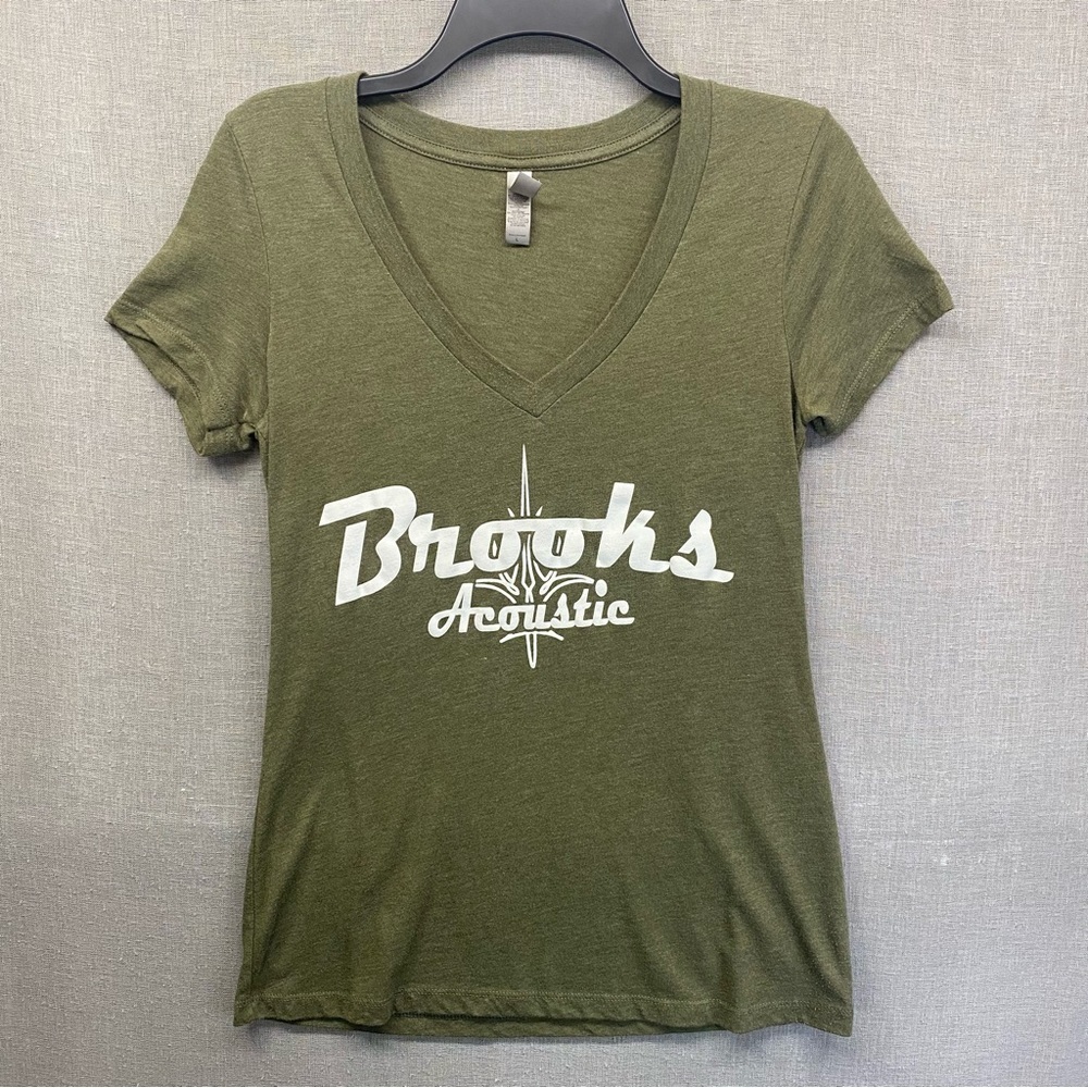 Next Level “Brooks Acoustic” V-Neck T-Shirt Green Women Size| L‎